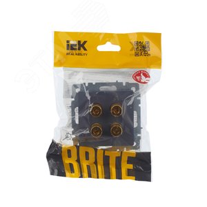 BRITE Аудиорозетка 4 поста РА10-БрМ маренго - фото 6