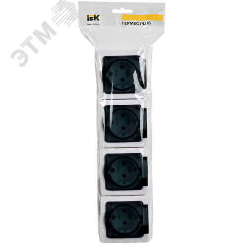 Гермес PLUS Розетка четырехместная с заземлением наружная прозрачная IP54 - фото 6