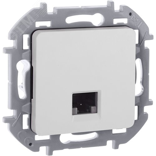 Розетка компьютерная RJ45 категория 5Е UTP белый INSPIRIA - фото 1