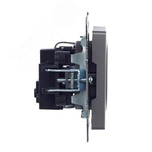 BRITE Розетка с заземлением без защитных шторок 16А РС11-1-0-БрС сталь - фото 3