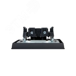 BRITE Розетка 1 пост без заземления без защитных шторок 10А в сборе РСР10-1-0-БрГ графит IEK - фото 5