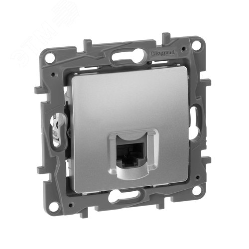 Изображение товара Розетка компьютерная RJ45 категория 6 UTP алюминий ETIKA (шт)