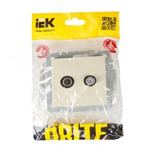 BRITE Розетка двойная TV+SAT РТВ/РСп12-БрКр бежевый - фото 6