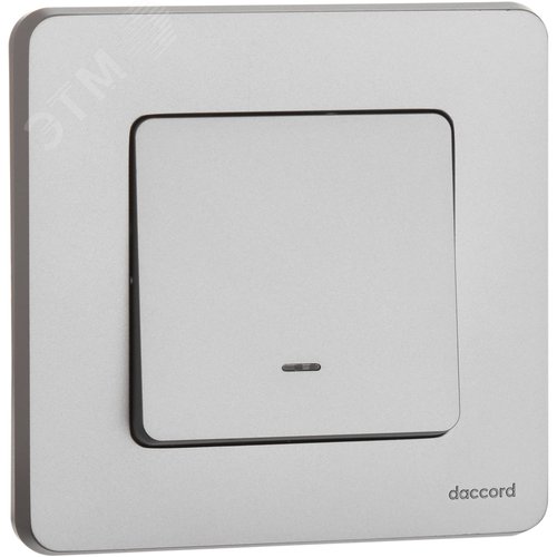 Выключатель 1-клавишный с подсветкой/индикацией 10АХ безвинтовое крепление алюминий INSPIRIA - фото 4