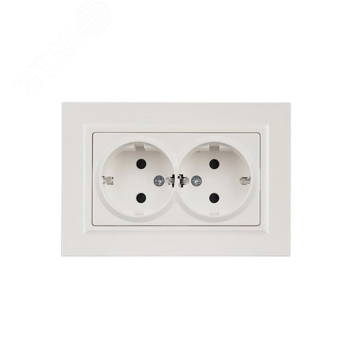 BRITE Розетка двойная с заземлением с защитными шторками 16А в сборе РСш12-3-БрЖ жемчуг - фото 7