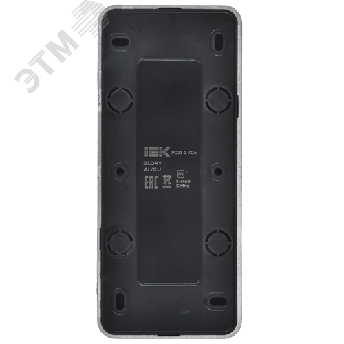 GLORY Розетка 3-местная для открытой установки без заземления без защитных шторок 10А РС23-2-ХСм сталь матовый IEK - фото 3