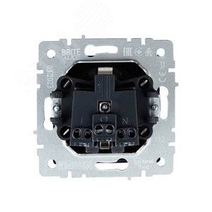 BRITE Розетка с заземлением с защитными шторками и крышкой 16А IP20 РСбш10-3-БрЧ черный - фото 4