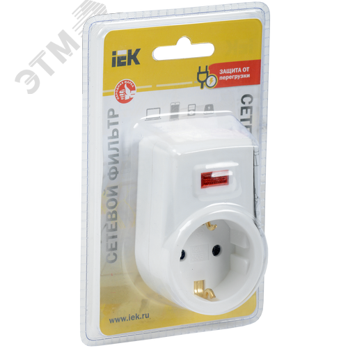 Фильтр сетевой СФ-01 1 место 2P+PE 16А белый - фото 2