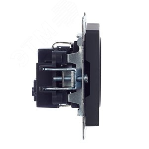 BRITE Розетка с заземлением без защитных шторок 16А РС11-1-0-БрГ графит - фото 3