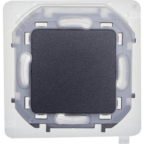 Выключатель 1-клавишный проходной 10АХ IP44 безвинтовое крепление антрацит INSPIRIA - фото 3