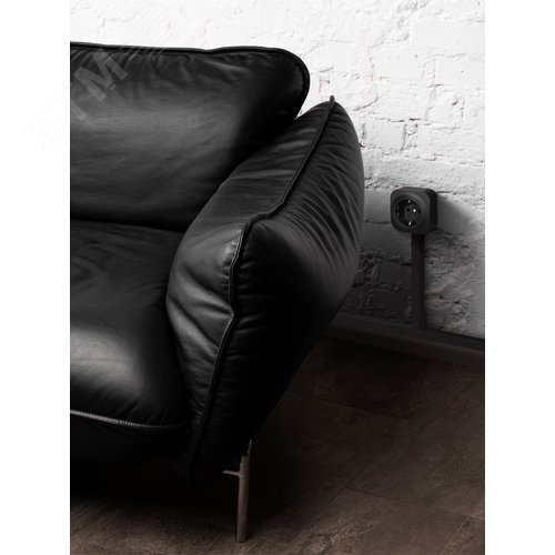 Розетка 1-местная для открытой установки с заземлением без защитных шторок 16А черный матовый QUTEO - фото 6