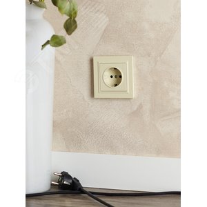 BRITE Розетка с заземлением с защитными шторками 16А РС14-1-0-БрКр бежевый - фото 8