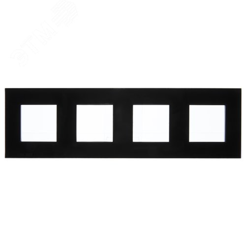 SKANDY Рамка 4-местная SK-F24Bl стекло черный IEK - фото 3