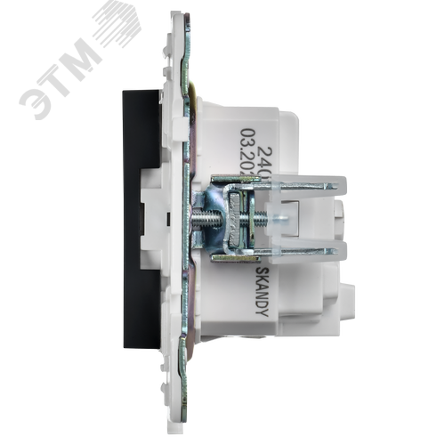 SKANDY Розетка с заземлением с защитными шторками 16А SK-R04G графит IEK - фото 4