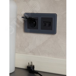 BRITE Рамка 2 поста РУ-2-2-Бр стекло графит RE IEK - фото 5