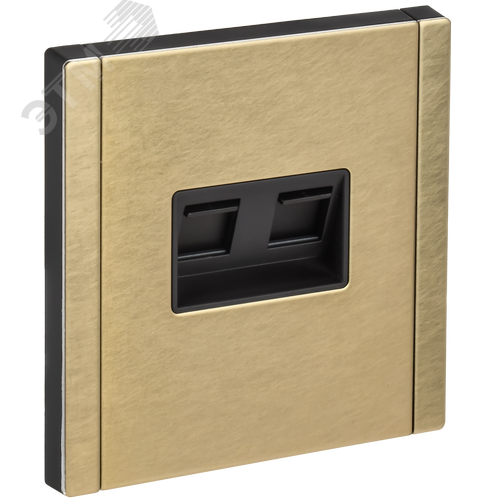 Изображение товара FORTE&PIANO Розетка двойная RJ11+RJ45 кат.5E FP635M металл шампань IEK (шт)