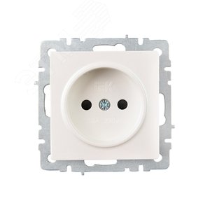 BRITE Розетка 1 пост без заземления с защитными шторками 10А РСш10-2-БрЖ жемчуг IEK - фото 2
