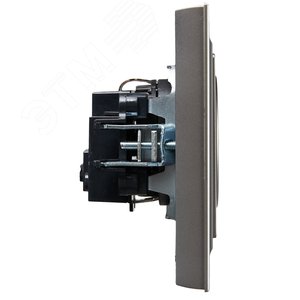 BRITE Розетка 1 пост с заземлением с защитными шторками 16А в сборе РСР14-1-0-БрС сталь IEK - фото 3