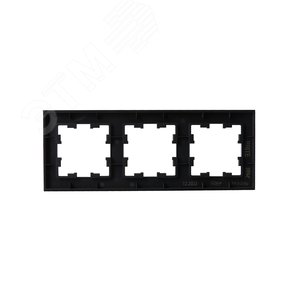 BRITE Рамка 3 поста РУ-3-2-Бр стекло черный матовый IEK - фото 3