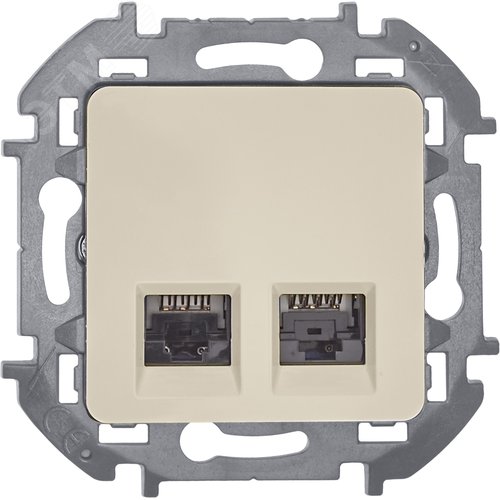 Розетка компьютерная двойная RJ45 категория 6 UTP слоновая кость INSPIRIA - фото 5