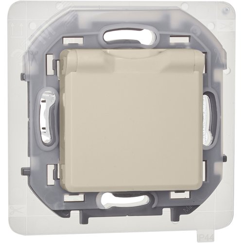 Розетка 1-местная с заземлением с защитными шторками и крышкой 16А IP44 слоновая кость INSPIRIA - фото 6