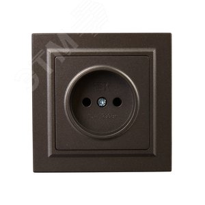 BRITE Розетка 1 пост без заземления без защитных шторок 10А в сборе РСР10-1-0-БрТБ темная бронза IEK - фото 2