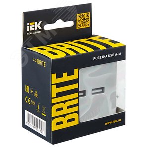BRITE Розетка USB A+A 3.1А РЮ10-1-БрА алюминий - фото 7