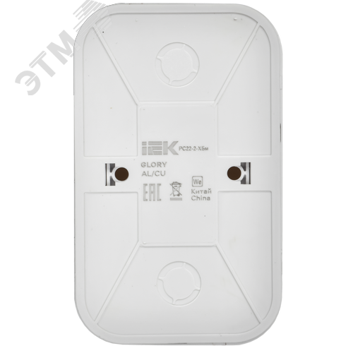 GLORY Розетка 2-местная для открытой установки без заземления без защитных шторок 10А РС22-2-ХБм белый матовый IEK - фото 5