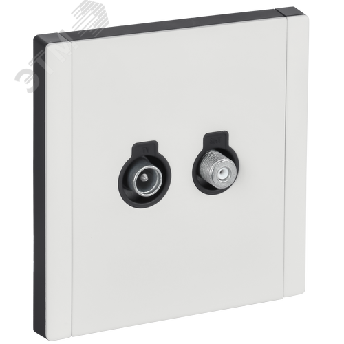 Изображение товара FORTE&PIANO Розетка двойная TV+SAT FP238M металл белый IEK (шт)