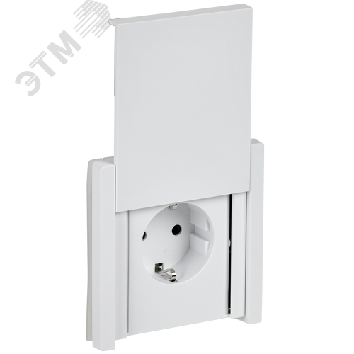 FORTE&PIANO Розетка 1-местная с заземлением с защитными шторками и крышкой винтовое крепление 16А IP44 FP221 белый IEK - фото 1
