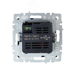 BRITE Розетка USB A+C 18Вт РЮ11-1-БрМ маренго - фото 4