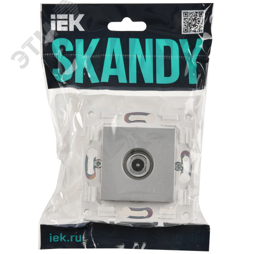 SKANDY Розетка TV проходная SK-A17S серебряный IEK - фото 2