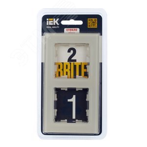 BRITE Рамка 2 поста РУ-2-2-БрВа стекло ванильный - фото 5