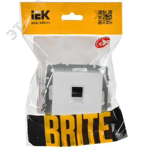 BRITE Розетка компьютерная RJ45 кат.6 РК11-БрАБ арктический белый IEK - фото 6