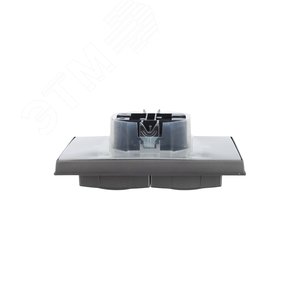 BRITE Розетка двойная с заземлением с защитными шторками и крышкой 16А в сборе IP44 РСбш12-3-44-БрС сталь - фото 8