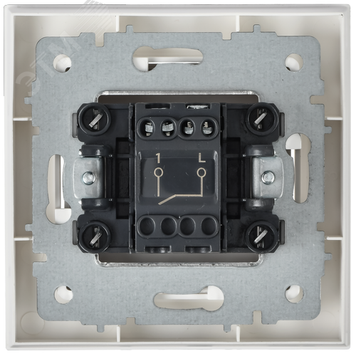 BRITE Выключатель 1-клавишный 10А в сборе ВСР10-1-0-БрАБ арктический белый IEK - фото 4