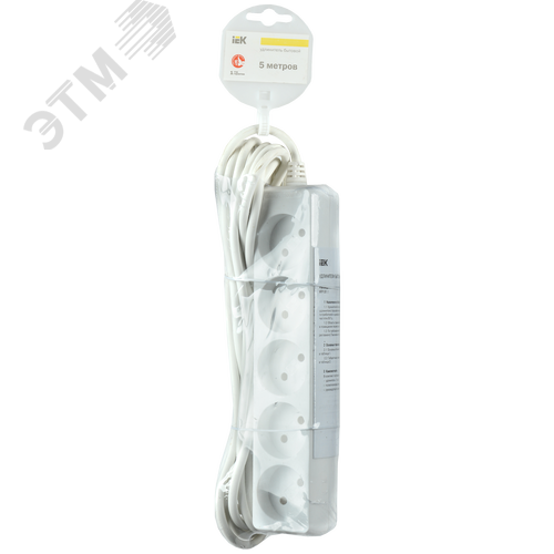 Удлинитель У5 5 мест 2Р/5метров 2х0.75мм.кв 10А/250 - фото 2