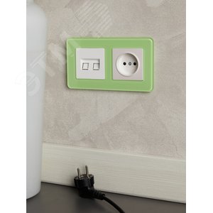 BRITE Рамка 2 поста РУ-2-2-Бр стекло эко грин RE IEK - фото 5