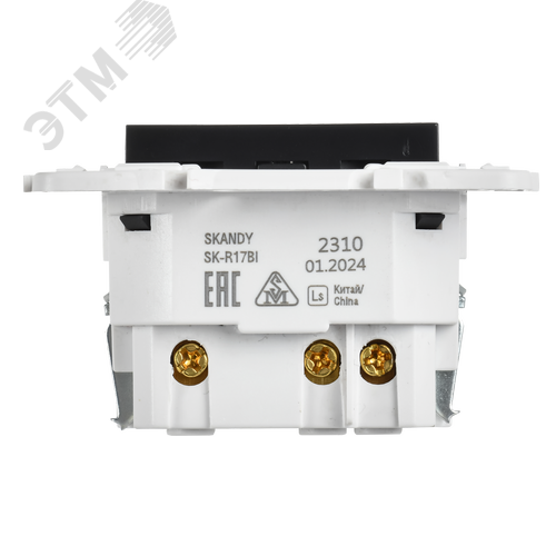 SKANDY Розетка с заземлением с защитными шторками 16А с USB C 18Вт SK-R17Bl черный IEK - фото 4