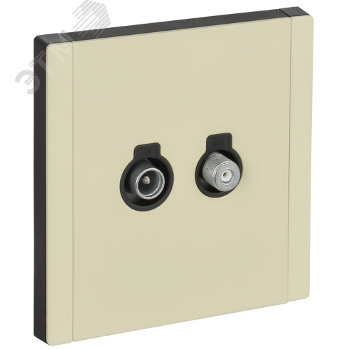 Изображение товара FORTE&PIANO Розетка двойная TV+SAT FP838M металл слоновая кость IEK (шт)