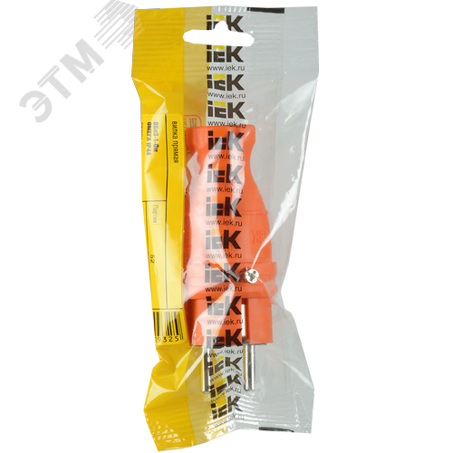 Вилка прямая ОМЕГА IP44 оранжевая ВБп3-1-0м - фото 2