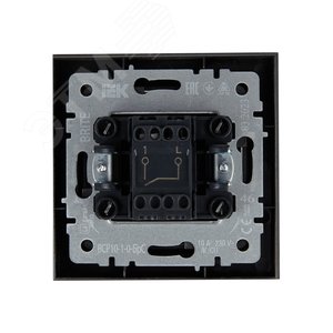 BRITE Выключатель одноклавишный 10А в сборе ВСР10-1-0-БрС сталь IEK - фото 5