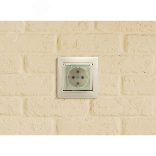 Розетка 1-местная с заземлением с защитными шторками и крышкой 16А IP44 слоновая кость VALENA - фото 8