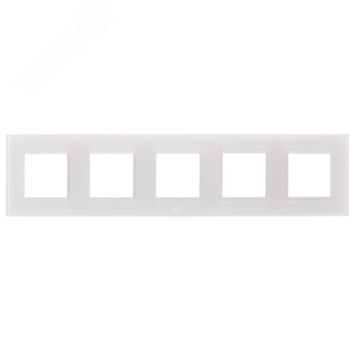 SKANDY Рамка 5-местная SK-F25W стекло арктический белый IEK - фото 4