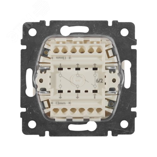 Выключатель 2-клавишный проходной схема 6/2 10А безвинтовое крепление слоновая кость VALENA - фото 2