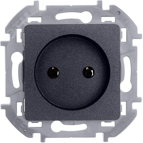 Розетка 1-местная без заземления без защитных шторок 16А антрацит INSPIRIA - фото 5
