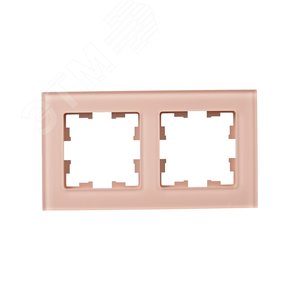 BRITE Рамка 2 поста РУ-2-2-БрП стекло персиковый матовый IEK - фото 2