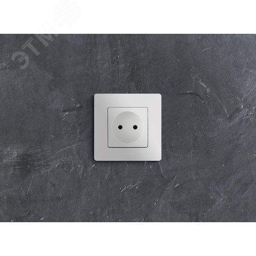 Розетка 1-местная без заземления без защитных шторок 16А белый ETIKA - фото 5