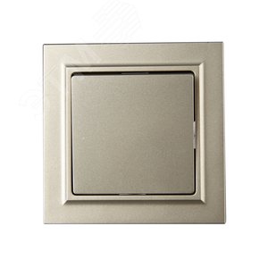 BRITE Выключатель одноклавишный 10А в сборе ВСР10-1-0-БрШ шампань IEK - фото 2