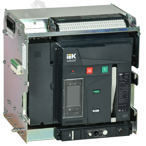 Изображение товара Выключатель автоматический воздушный выдвижного исполнения 4P типоразмер B 85кА 630А расцепитель TT с комплектом аксессуаров 220В (шт)